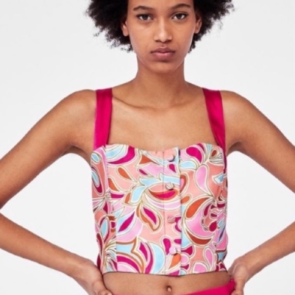 Zara Tops - Zara Vintage Inspired Crop Top Size S NWT
